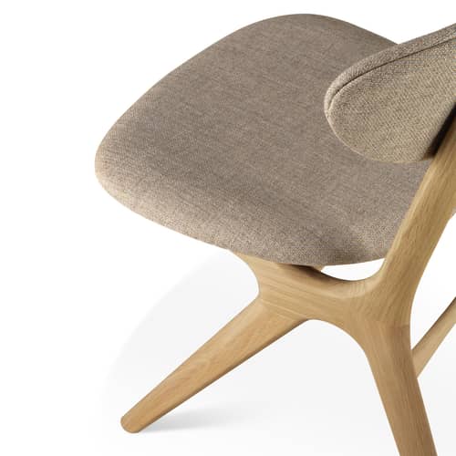 Chaise rembourrée Eye - Ethnicraft - Gris chaud / Chêne naturel - Chêne massif, Mousse, Tissu