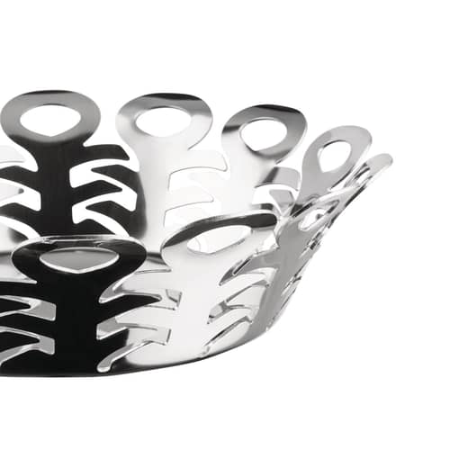 Corbeille Vimini métal argent Small / Ø 22 cm - Alessi - Acier poli - Acier inoxydable poli