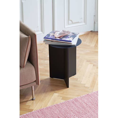 Slit Metal End table gold metal / Top - Ø 35 X H 47 cm - Hay - Brass - Polished steel