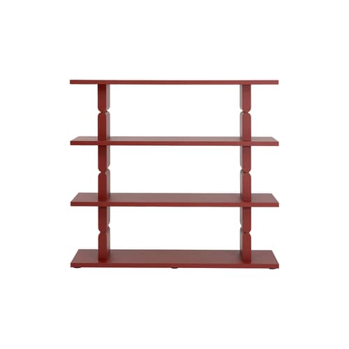 Étagère Coloured Wood Noon bois rouge / L 118 x H 107 cm - NOBODINOZ - Rouge brique - Frêne