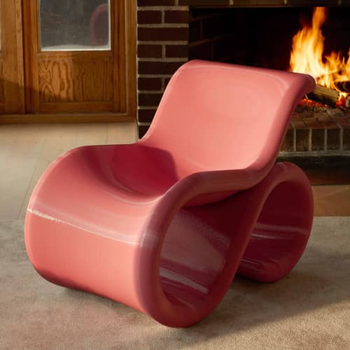 Fauteuil Éclair Chair rose - CRÈME ATELIER - Bubble Gum - PETG recyclé