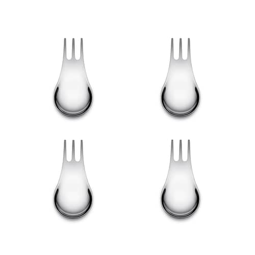 Set de 4 fourchettes Moscardino / Cuillères pour apéritif - Alessi - Acier - Acier inoxydable