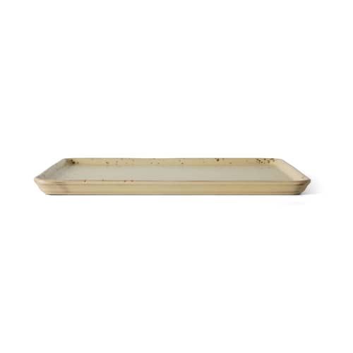 Piatto di portata 70s ceramics ceramica beige / Piano/vassoio - 22,5 x 33 cm - HK LIVING - Grana - Gres smaltato