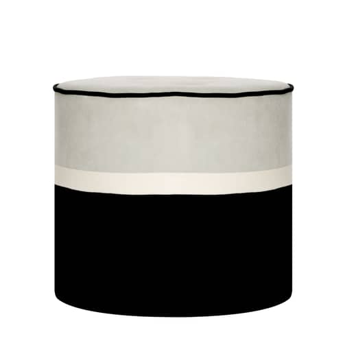 Pouf Léo Small / Ø 42 x H 40 cm - Velours - Maison Sarah Lavoine - Amande (velours) - Bois, Mousse, Velours