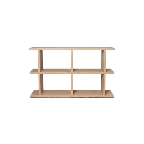 Regal Kona 2x2 holz natur / B 122.5 x H 72 cm - Ferm Living - Eiche, hell - eichenfurnierte Holzfaserplatte