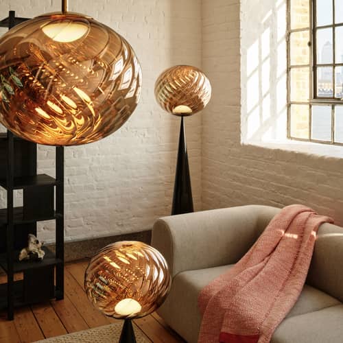 Suspension Whirl Large / LED - Ø 45 cm - Tom Dixon - Or - Polycarbonate semi-métallisé