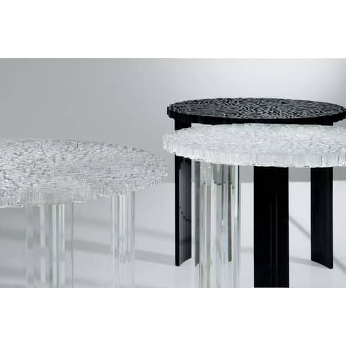 Table basse T-Table Basso plastique noir / Ø 50 x H 28 cm - Kartell - Noir opaque - PMMA