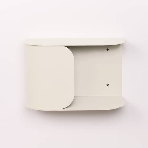 Table de chevet murale Steel métal beige / L 40 cm - NOBODINOZ - Beige - Acier laqué