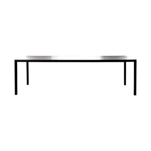 Table rectangulaire T12  / 160 x 80 cm - Linoleum - Hay - 160 x 80 cm / Noir - Aluminium peint, MDF recouvert de linoléum
