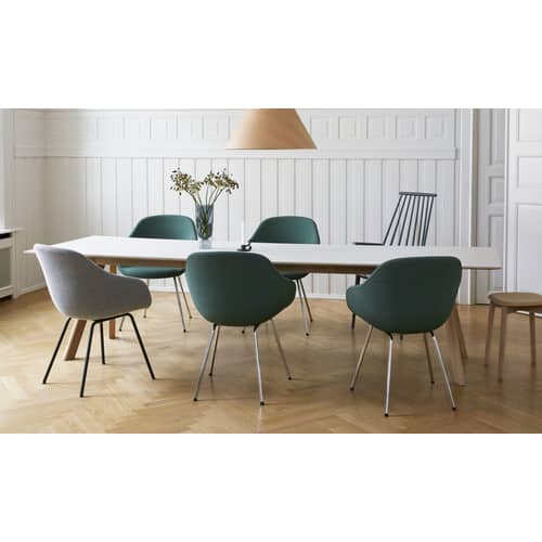 Tavolo con prolunga CPH 30 materiale plastico bianco legno naturale / L 200 a 400 x L 90 cm - Stratificato - Hay - Stratificato: Bianco / Base Rovere - Compensato, Rovere massello, Stratificato