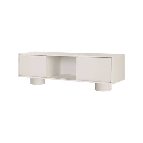 TV Möbel Taro holz grau / B 160 x T 42 x H 48 cm - NOO.MA - Grau Mandel - Melamin, Stahl