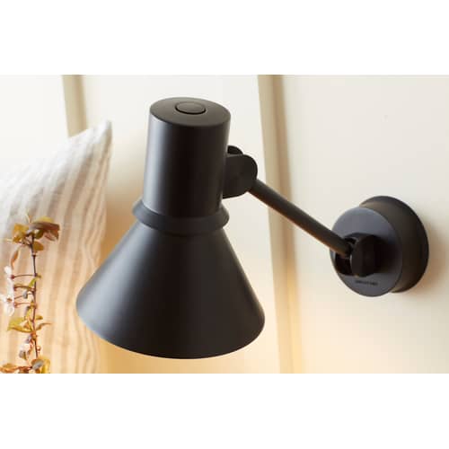 Wandleuchte Type 80 W2 metall schwarz / Gelenkarm - Wandanschluss - Anglepoise - Schwarz - Aluminium, Gusseisen, Stahl