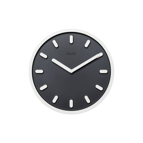 Orologio murale Tempo materiale plastico nero - Magis - Quadrante nero / Dettagli bianchi - ABS