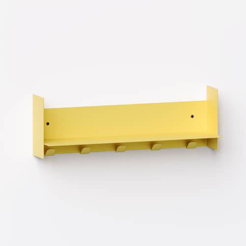 Accessoire / Crochets muraux pour étagère Pli L 60 cm - TIPTOE - Jaune de Naples - Acier thermolaqué