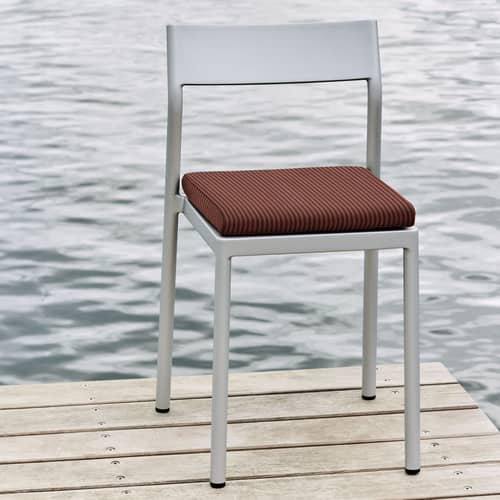 Accessorio  tessuto arancione / Cuscino da seduta per sedia Type Chair - Hay - Cuscino / A righe arancione e marrone - Schiuma di poliuretano, Tessuto Olefina