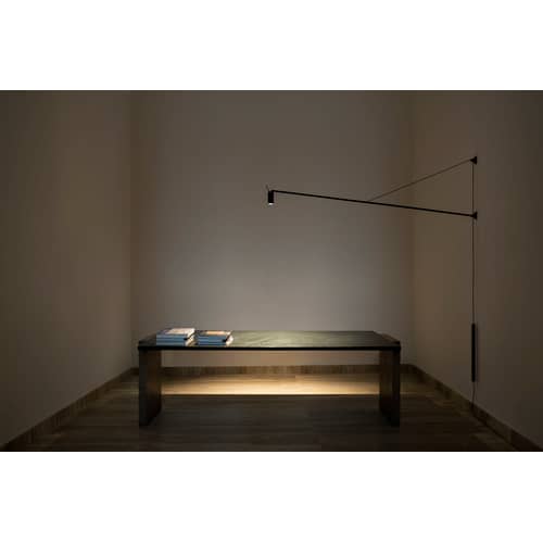 Applique avec prise Swan LED métal / Orientable - L 184 cm - Nemo - Noir - Aluminium, Technopolymère