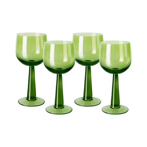 Bicchiere da vino The emeralds Tall vetro verde / H 17.2 cm - Set di 4 / 24 cl - HK LIVING - Verde Lime - Vetro