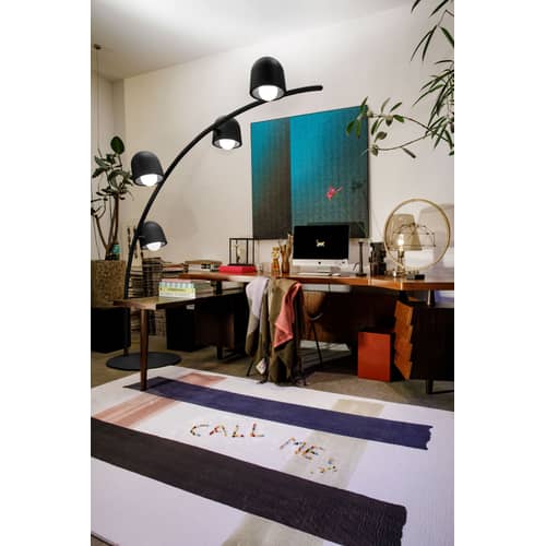 Big Lebow Floor lamp metal grey black / H 234 x L 186 cm - 4 adjustable lampshades / Metal - Fatboy - Anthracite - Aluminium, Steel