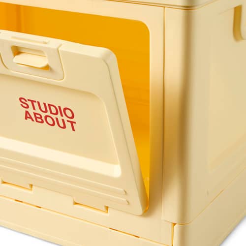 Boîte Box Large plastique jaune / 50 x 35,5 x H 29 cm - Empilable - STUDIO ABOUT - Jaune clair - Polypropylène