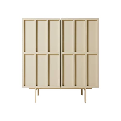 Buffet  bois beige / L 80 x H 89 cm - HK LIVING - Crème - MDF laqué, Métal laqué