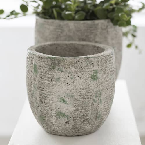 J-Line - J-Line Cache-pot Renaissance - Céramique - Noir - 2 Pièces - 8.5 Cm