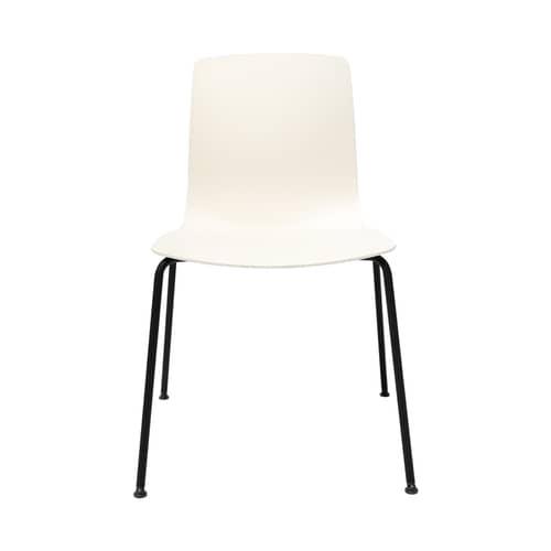 Chaise empilable Aava 02 blanc / 4 pieds - Polypropylène recyclé - Arper - Blanc - Acier, Polypropylène recyclé