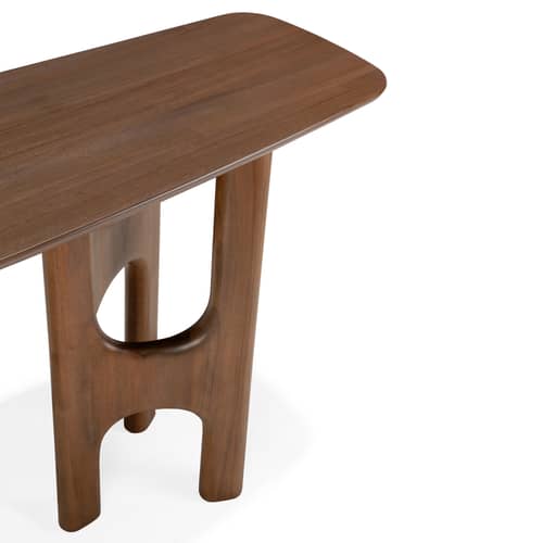 Console Flow bois marron / L 150 x H 79 cm - Ethnicraft - Teck marron - Teck massif verni