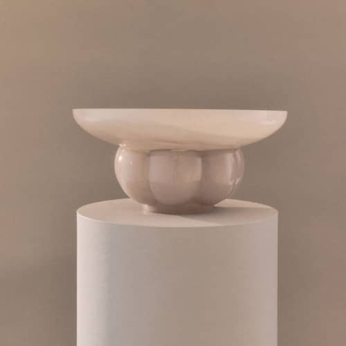 Coupe Uva verre beige / Ø 33 cm - AYTM - Beige Colombe - Verre