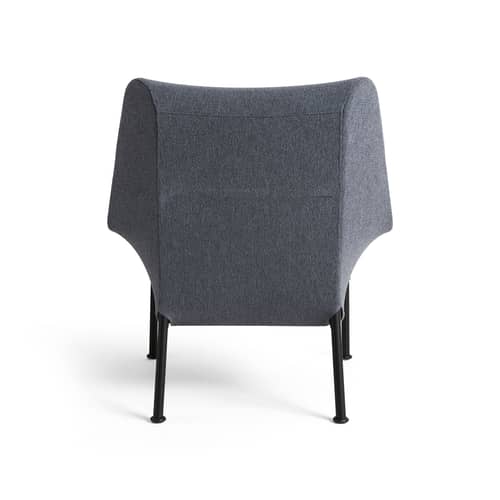 Fauteuil lounge O2 tissu gris - Hay - Gris Soft - Acier thermolaqué, Mousse moulée, Tissu autoportant