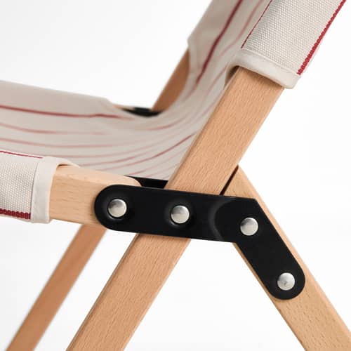 Fauteuil pliant Outdoor Market tissu beige / Jasper Morrison - Hay - Beige - Hêtre certifié FSC, Tissu polyester recyclé