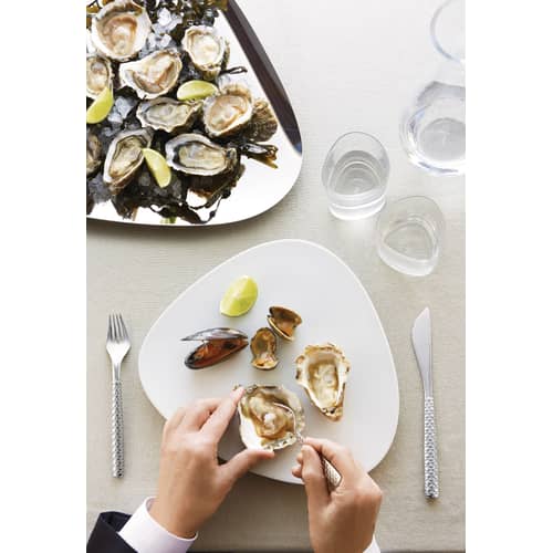 Forchetta per ostriche Colombina Fish metallo / Set da 4 - Alessi - Acciaio - Acciaio inossidabile