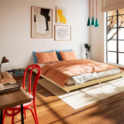 Lit double Dock / Pour matelas 180 x 200 cm - KARUP DESIGN - Pour matelas 180 x 200 - Pin massif certifié FSC