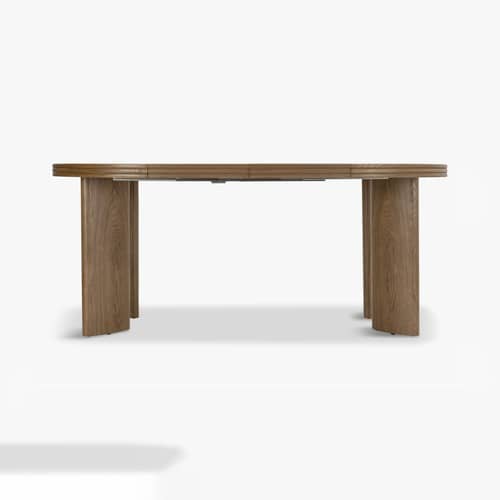 Mira Extending table wood brown / L 100–180 cm – 4–8 people - NV GALLERY - Walnut finish - Bois composite, Placage noyer