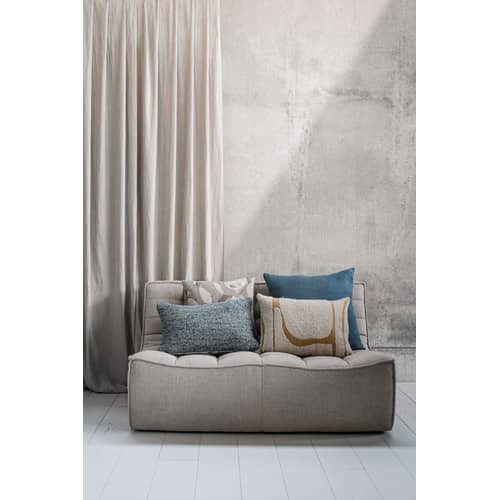 Divano destro N701 tessuto beige / L 140 cm - Tessuto - Ethnicraft - Beige - Espanso, Legno, Tessuto