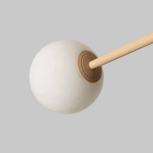Copenhagen Pendant metal beige / L 97 cm - Mobile arms - It\'s about Romi - Beige - Lacquered iron, Opal Glass