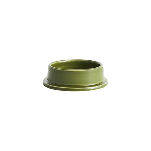 Portacandela Column Medium ceramica verde / Per candela blocco - Ø 11 cm - Hay - Verde kaki - Maiolica