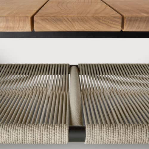 Table basse Corbey bois naturel / 120 x 80 cm - Ethnicraft - 120 x 80 cm / Teck - Aluminium, Corde, Teck