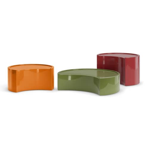 Table basse Low Bol vert / Ø 80 x H 21 cm - Zanotta - Ø 80 x H 21 cm / Vert algues - Polyuréthane laqué