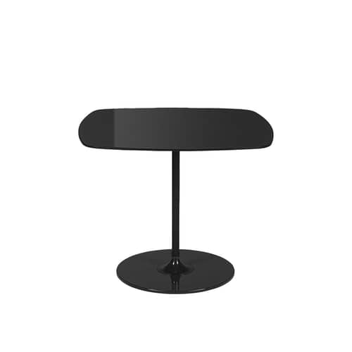 Table d\'appoint Thierry verre noir / 50 x 50 x H 40 cm - Verre - Kartell - Noir - Acier peint, Verre trempé