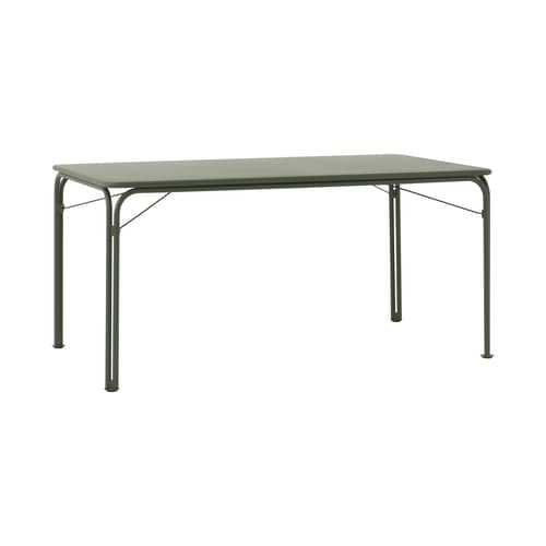 Table rectangulaire Thorvald SC113 métal vert / 160 x 90 cm - 6 places - &tradition - Vert bronze - Acier thermolaqué