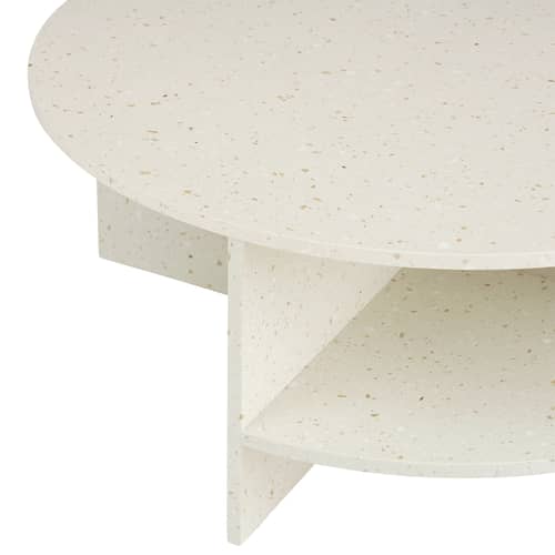 Tavolino Halves pietra bianco / Ø 85 cm - Muuto - Bianco / Terrazzo - Terrazzo