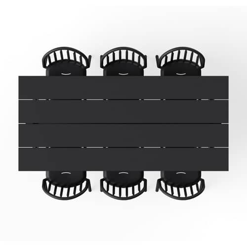 Tavolo rettangolare Fred\'s metallo nero / 220 x 100 cm - da 6 a 8 persone - Fatboy - Antracite - Alluminio