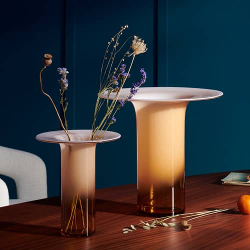 Silvan Alto Vase glass pink / Ø 37 x H 38 cm - CASSINA - Gradient Pink - Blown glass