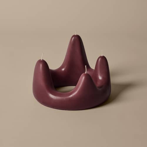 Bougie Stala Ring rouge / Ø 20 cm - Ferm Living - Bordeaux - Paraffine