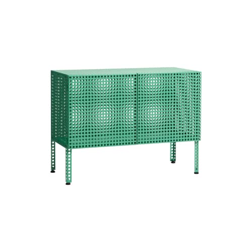 Buffet Perforated Cabinet Small métal vert / L 89 x H 66,5 cm - Hay - Vert Jade - Acier thermolaqué