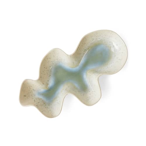Coupelle Shell céramique beige / 28 x 16 x H 4,3 cm - HK LIVING - Ecru - Grès émaillé