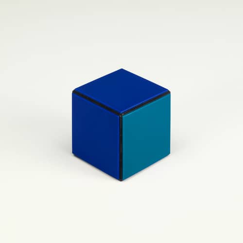 Panton Cubes Cat Decoration plastic material blue / Cat Kit - Verner Panton, 1974 - Vitra - Chat / Two-Tone Blue - Recycled ABS