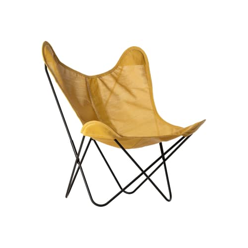 Fauteuil AA tissu jaune / Batyline Eden - Réédition 1938 - AIRBORNE - Jaune - Acier thermolaqué, Toile Batyline Eden