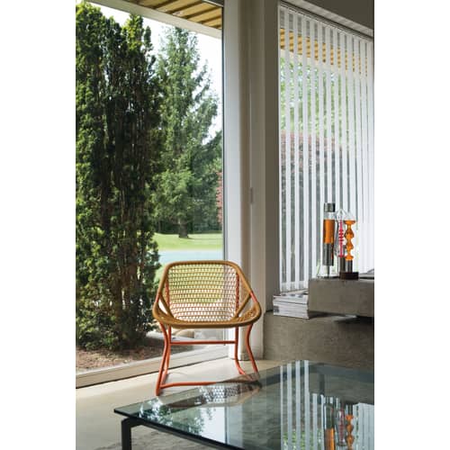 Fauteuil bas Sixties / Assise souple plastique tressé - Fermob - Blanc - Aluminium, Résine polymère