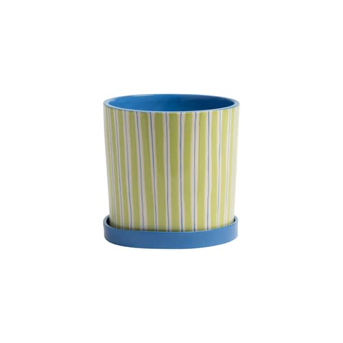 Ray Flowerpot ceramic green / Ø 16.5 x H 16.5 cm - Hand-painted - & klevering - Ø 16.5 x H 16.5 cm / Green - China